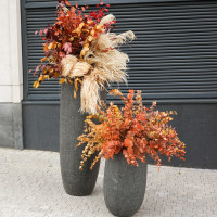 Сет из двух композиций в стиле сухоцветов в высоких бетонном кашпо