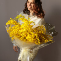 Шикарный пушистый монобукет мимозы