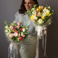 Букет весенний с миксом первоцветов