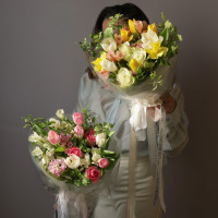 Букет весенний с миксом первоцветов