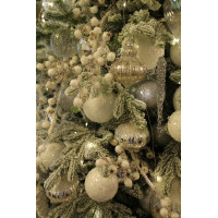 Елка с оформлением ЗАСНЕЖЕННАЯ с совами, 210-250 СМ