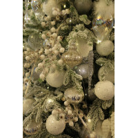 Елка с оформлением ЗАСНЕЖЕННАЯ с совами, 210-250 СМ