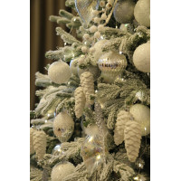 Елка с оформлением ЗАСНЕЖЕННАЯ с совами, 210-250 СМ