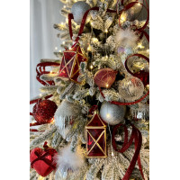 Елка с оформлением КРАСНО-БЕЛАЯ, 210 см