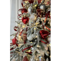 Елка с оформлением КРАСНО-БЕЛАЯ, 210 см