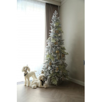 Елка узкая с оформлением ТИФАНИ-ГРЕЙ БОГЕМА