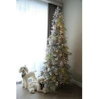 Елка узкая с оформлением ТИФАНИ-ГРЕЙ БОГЕМА