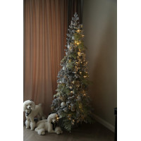 Елка узкая с оформлением ТИФАНИ-ГРЕЙ БОГЕМА