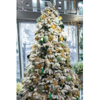 Елка премиум КРУГОВАЯ с оформлением ЗОЛОТО-ШАМПАНСКОЕ, 250 см